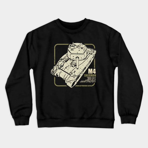 M4 Sherman | WW2 Tank Crewneck Sweatshirt by Distant War